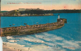 35 - Saint Malo - Le Môle Et Le Fort De La Cité - Colorisée - Etat écornée - CPA - Voir Scans Recto-Verso - Saint Malo