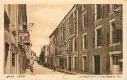 26 - Crest - Le Grand Hôtel Et Rue Hôtel-de-Ville - Animée - Correspondance - CPA - Voir Scans Recto-Verso - Crest