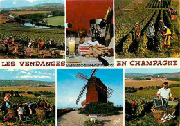 Vignes - Les Vendanges En Champagne - Multivues - Paniers - Moulin - Vendanges - Raisins - Vin - CPM - Voir Scans Recto- - Viñedos