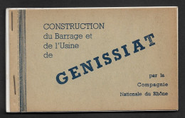 01 - GENISSIAT - CONSTRUCTION DU BARRAGE EN 1947 - CARNET DE 10 CARTES GLACEES - Génissiat