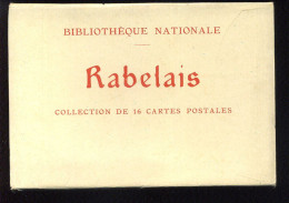 RABELAIS -  POCHETTE DE 16 CARTES FORMAT 10X15 - EDITE PAR LA BIBLIOTHEQUE NATIONALE - Filosofie