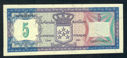 NETHERLANDS ANTILLES  P15b 5 GULDEN  1.6.1984 CURACAO Signature 7  UNC. - Sonstige – Amerika