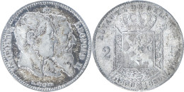 BELGIQUE - 1880 - 2 Francs - Léopold II - 50è Anniversaire De L'indépendance - 117 647 Ex. - ARGENT - 20-015 - 2 Francs