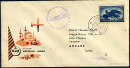 NEDERLAND 1e VLUCHT AMSTERDAM - ANKARA 25/04/1956 - Poste Aérienne