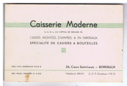 GIRONDE - BORDEAUX - Carte Publicitaire - Caisserie Moderne - Casiers à Bouteilles - Cours Saint-Louis - Werbung