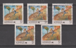AUSTRALIA:  1988  PROTETION  -  1 D. POLICROME  USED  STAMPS  -  REP. 5  EXEMPLARY  -  YV/TELL.1063 - Usados