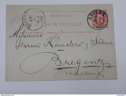 Entier Postal Type Léopold Envoyé De Anvers Vers Bregenz En 1885 .. Lot10 . - Postcards 1871-1909