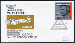 NEDERLAND 12e DAG VAN DE AEROFILATELIE 20/10/1973 - Correo Aéreo