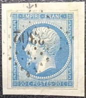 N°14A Napoléon 20c Bleu. Oblitéré Losange PC N°3302 Saint-Vallier (Saint-Vallier-sur-Rhône) - 1853-1860 Napoléon III.