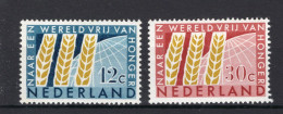 NEDERLAND 784/785 MNH 1963 - Interntionaal Anti Honger Jaar -1 - Neufs