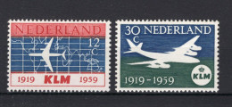 NEDERLAND 729/730 MH 1959 - 40 Jaar K.L.M. - Nuevos