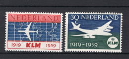 NEDERLAND 729/730 MNH 1959 - 40 Jaar K.L.M. - Ongebruikt