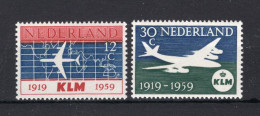 NEDERLAND 729/730 MH 1959 - 40 Jaar K.L.M. -1 - Nuevos