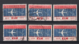 NEDERLAND 729 Gestempeld 1959 - 40 Jaar K.L.M. (6 Stuks) - Usati