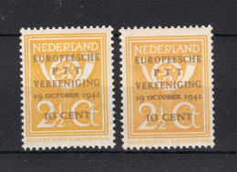 NEDERLAND 404 MH 1943 - Europese P.T.T. Vereniging (2 Stuks) - Nuovi