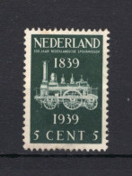NEDERLAND 325 (x) Zondergom 1939 - 100 Jaar Spoorwegen In Nederland - Ungebraucht