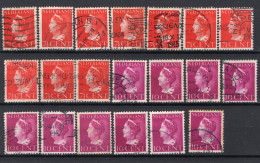NEDERLAND 334/335 Gestempeld 1940-1947 - Koningin Wilhelmina (10 Stuks) - Gebruikt