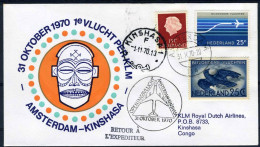 NEDERLAND 1e VLUCHT AMSTERDAM - KINSHASA 31/10/1970 - Airmail