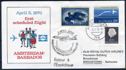 NEDERLAND 1e VLUCHT AMSTERDAM - BRIDGETOWN BARBADOS  - Airmail
