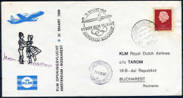 NEDERLAND 1e VLUCHT AMSTERDAM - BOEKAREST 31/03/1965 - Luchtpost