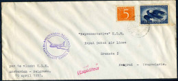 NEDERLAND 1e VLUCHT AMSTERDAM - BELGRADO 15/04/1957 - Correo Aéreo