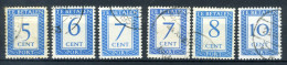 NEDERLAND P83/87 Gestempeld 1947-1958 -  Cijfer En Waarde In Rechthoek - Tasse