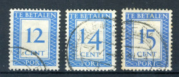 NEDERLAND P89/91 Gestempeld 1947-1958 -  Cijfer En Waarde In Rechthoek - Tasse
