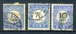 NEDERLAND P21/22 Gestempeld 1894-1910 - Cijfer En Waarde Zwart (donkerbl.) - Portomarken