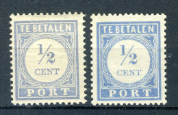 NEDERLAND P44 MH 1912-1920 - Cijfer En Waarde In Blauw - Strafportzegels