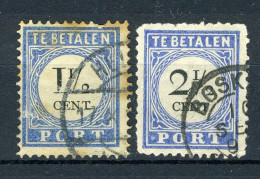 NEDERLAND P15/16 Gestempeld 1894-1910 - Cijfer En Waarde Zwart (donkerbl.) -2 - Tasse