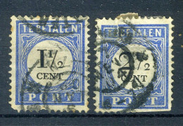 NEDERLAND P15/16 Gestempeld 1894-1910 - Cijfer En Waarde Zwart (donkerbl.) -1 - Postage Due