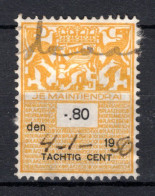 NEDERLAND Fiscale Zegel 80c 1950 - Fiscaux