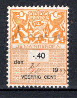 NEDERLAND Fiscale Zegel 40c 1944 - Fiscales