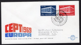 NEDERLAND E96 FDC 1969 - Europa (met Adres) - FDC