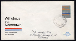 NEDERLAND E91 FDC 1968 - Wilhelmus (met Adres) - FDC