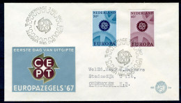 NEDERLAND E84 FDC 1967 - Europa (met Adres) - FDC
