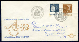 NEDERLAND E64 FDC 1964 - Universiteit Groningen (met Adres) - FDC