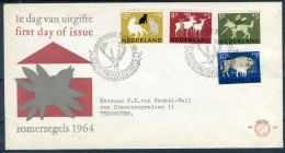 NEDERLAND E63 FDC 1964 - Zomerzegels (met Adres) - FDC