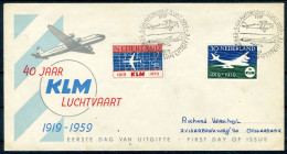 NEDERLAND E40 FDC 1959 - K.L.M. (met Adres) - FDC