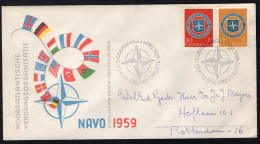 NEDERLAND E37 FDC 1959 - Navo (met Adres) - FDC