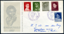 NEDERLAND E33 FDC 1957 - Kinderzegels (met Adres) - FDC
