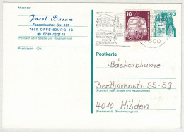 Deutsche Bundespost 1979, Ganzsachen-Karte Burg Elitz Offenburg - Hilden, Reben - Postkaarten - Gebruikt
