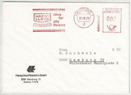 Deutsche Bundespost 1970, Brief Freistempel / EMA / Meterstamp Hapag-Lloyd Reisebüro Hamburg, Voyage / Travelling - Other & Unclassified