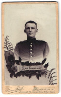 Fotografie Jean Steib, Mülhausen I. Els., Junger Soldat In Uniform Rgt. 142, Passepartout Mit Bild Grossherzog Von Ba  - War, Military