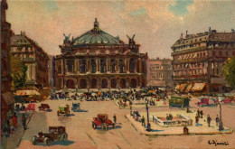 N°3057 W -cpa Paris -illustrateur -la Place De L'Opéra- - Places, Squares