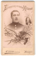 Fotografie M. Schlittermann, Meiningen, Junger Soldat In Uniform, Passepartout Mit Kaiser Wilhelm II., Adler  - War, Military