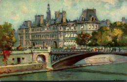 N°3058 W -cpa Paris -illustrateur -l'hôtel De Ville- Le Pont- - Puentes