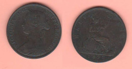 Great Britain Half Penny 1873 Bronze K 748.2 Angleterre Inghilterra Victoria Queen - B. 1/2 Penny
