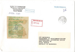 BIG COVER - Slovakia ,R - Letter Via Macedonia,canceled 1994,DOUANE - Cartas & Documentos