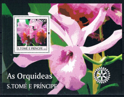 Bloc Sheet  Fleurs Orchidées Flowers Orchids  Neuf  MNH **   S Tome E Principe 2004 - Orchids